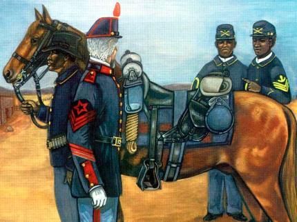  Painting showing African American soldiers in New Mexico in the 1870s