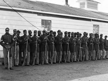 Photo of United States Colored Troops at review in Washington, D.C.