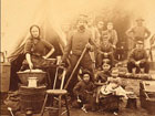Photograph of a Union soldier and his family at a Union camp