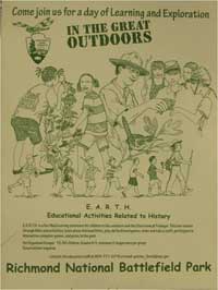 EARTH poster invites groups to join the park in fun filled learning adventures.
