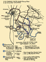 Line drawing map of General Butler's plan to take the defenses of New Market Heights.