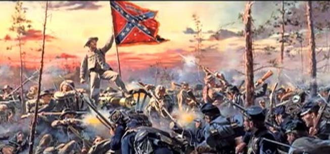 "Southern Cross" by Don Trioni, showing 11th Alabama at the Battle of Glendale.