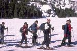 a photo of a ranger led showshoe walk