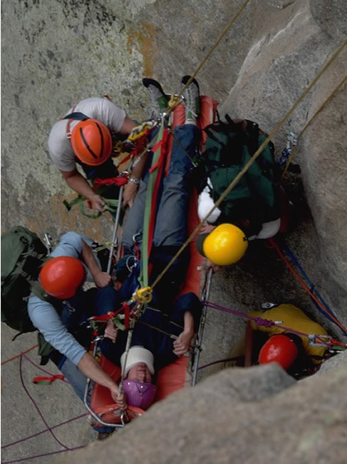 a photo of a high angle rescue