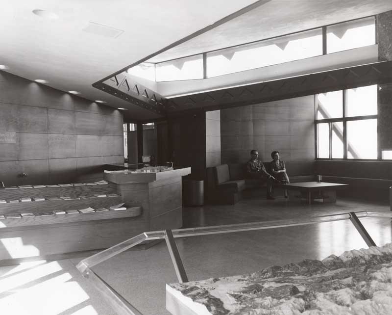 a photo of 1967 visitor center lobby