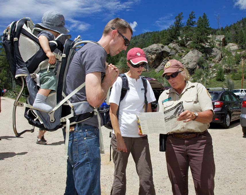 Volunteer Helping Visitors at Rocky Mountain National Park