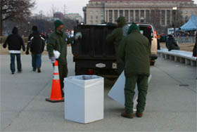 Photo NPS Employees working on the National Mall on Inauguration Day