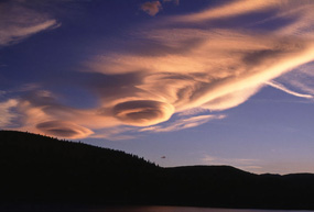 a photo of lenticular clouds