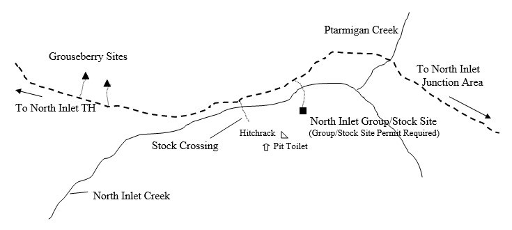 Drawing of North Inlet Group/Stock Campsite Location