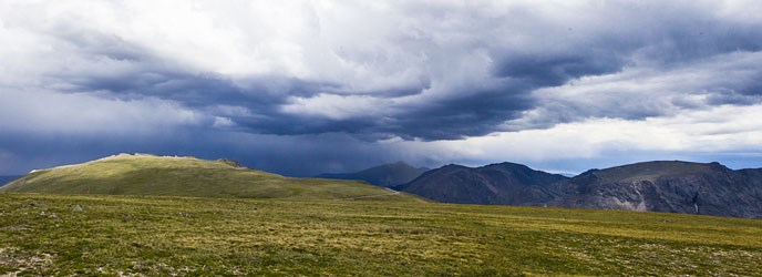 Dark clouds over the tundra