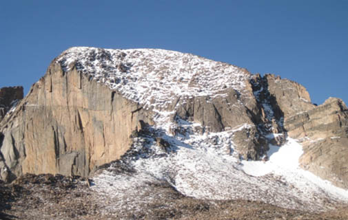 Photo Longs Peak view from the boulderfield on September 27, 2009