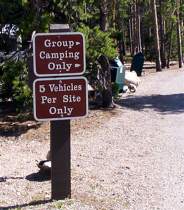 Glacier Basin Group Campground Sign