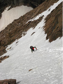 Photo climber ascending the Homestretch on June 26, 2009