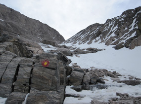 This picture is looking up the Trough on Longs Peak. May 18, 2012.