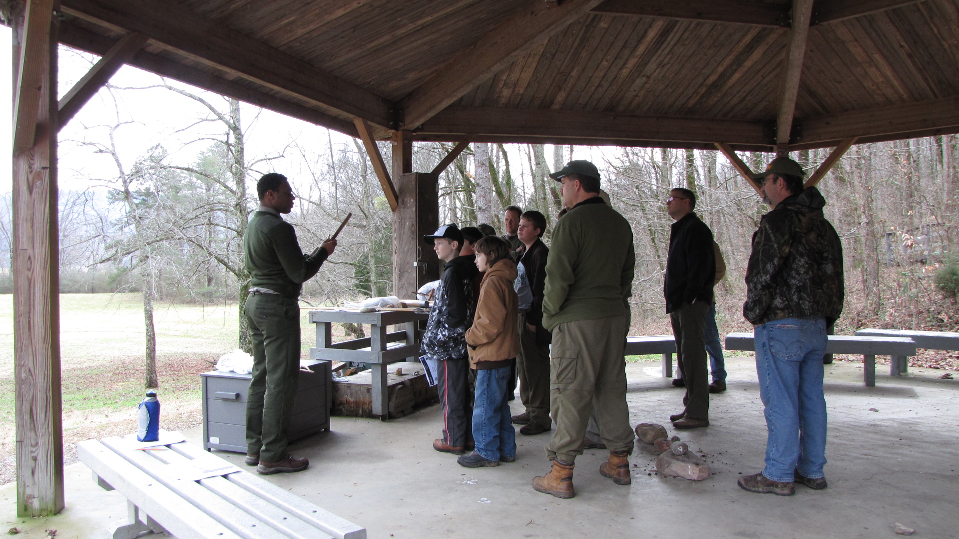 Scouts learning Indian Lore