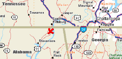 Location of Russell Cave