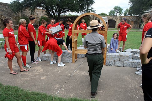 Group volunteers at Archaeology Day at San Antonio Missions