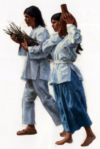 Drawing of Mission Indians