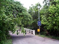 Call boxes are provided for the safety of walkers and bikers along the trail