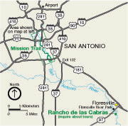 Park in relation to San Antonio, Texas