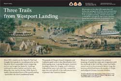 thumbnail image of exhibit panel titled "Three Trails from Westport Landing"