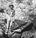 Historical photograph of a California Gold Rush miner.