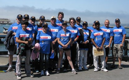 Employees from AAA of Northern California, Nevada, and Utah volunteered on Hyde Street Pier for the park's National Public Lands Day event on September 9, 2011.