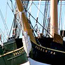 A photo of Balclutha's bowsprint and bow.