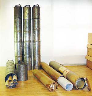 Vintage marine engineering plans storage tubes