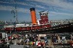 Visitors walking on Hyde Street Pier.