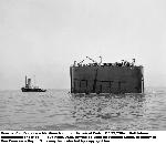 Towing a caisson for the Panama canal