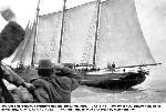 Thayer with her sails set.