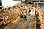 Laying the main deck planking