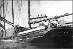 The stern end of the lumber schooner CA Thayer.