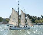 ALMA under sail in Aquatic Park lagoon