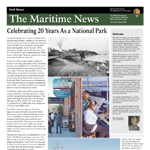 Front page of the park newspaper with the headline,