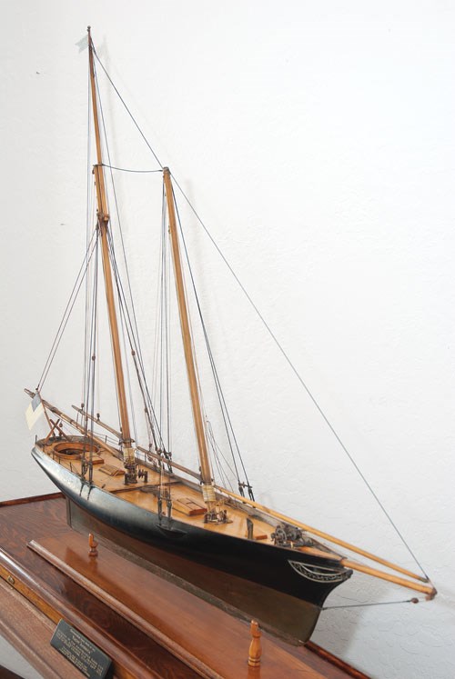 Scale model of the yacht AMERICA.