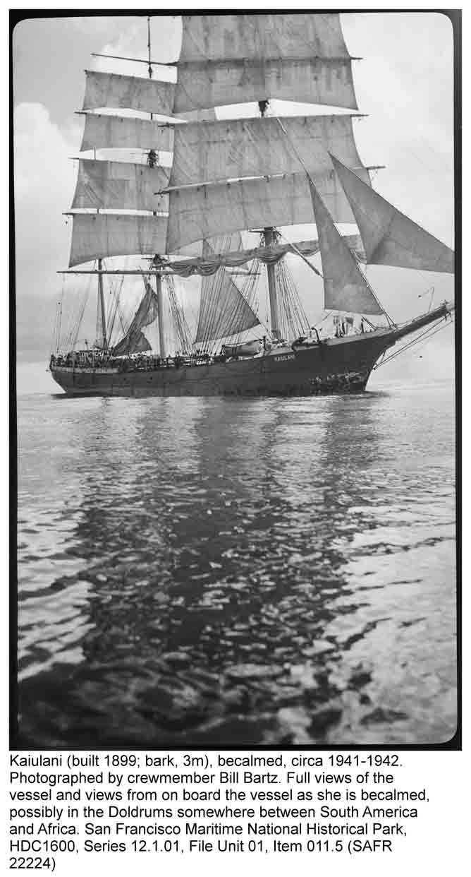 An historic photo of a square-rigged vessel.