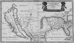 Antique chart showing Pacific and Gulf Coasts