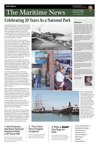 Front page of the summer 2008 edition of the Maritime News.