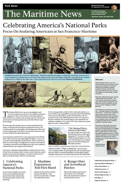 Front page of the fall 2009 edition of the Maritime News.