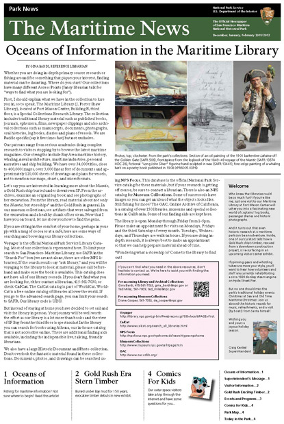 The front page of The Maritime News.
