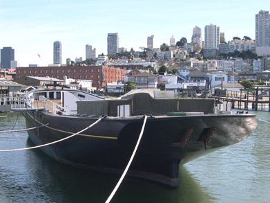 Lumber schooner CA Thayer at Hyde Street Pier.