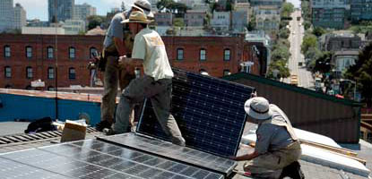 Installing the solar panels.