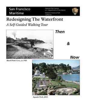 Historic and present day photos of Black Point Cove and Aquatic Park.