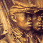 Detail view of the Shaw Memorial