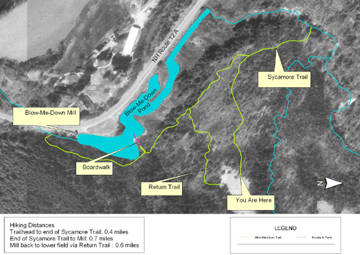 Map of the Blow-Me-Down trails at Saint-Gaudens NHS
