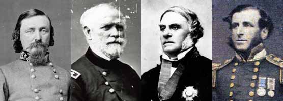 (From left)George E. Pickett, William S. Harney, James Douglas and Geoffrey P. Hornby