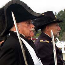 Clint Cannon (left) and Ken Morgan have both been regular participants of Encampments portraying Rear Adm. R. Lambert Baynes, RN and Lt. Col. Silas Caey, USA, respectively.