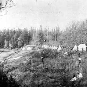 Royal Marines gardening in 1860.